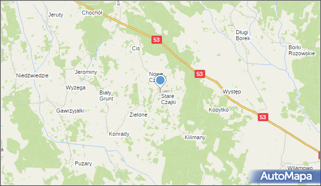 mapa Stare Czajki, Stare Czajki na mapie Targeo